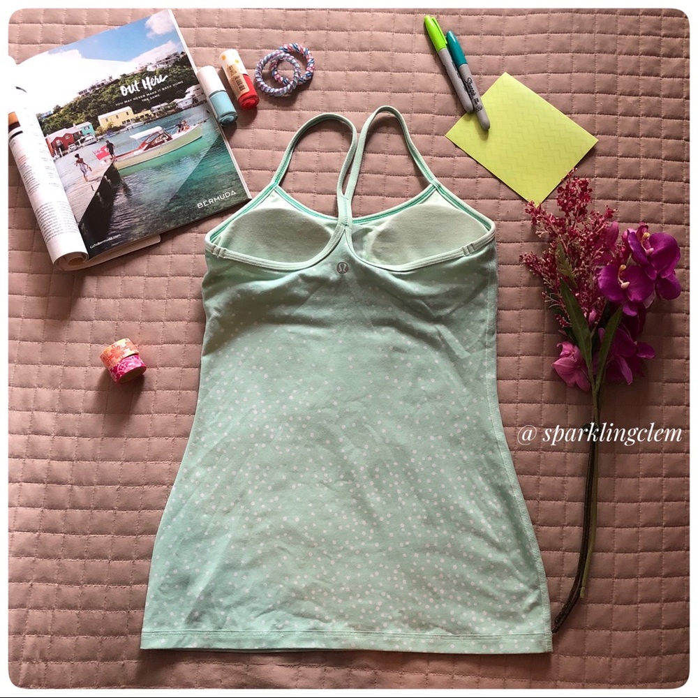 Lululemon Power Y Tank w. Built In Bra Polka Dot - Picture 3 of 8